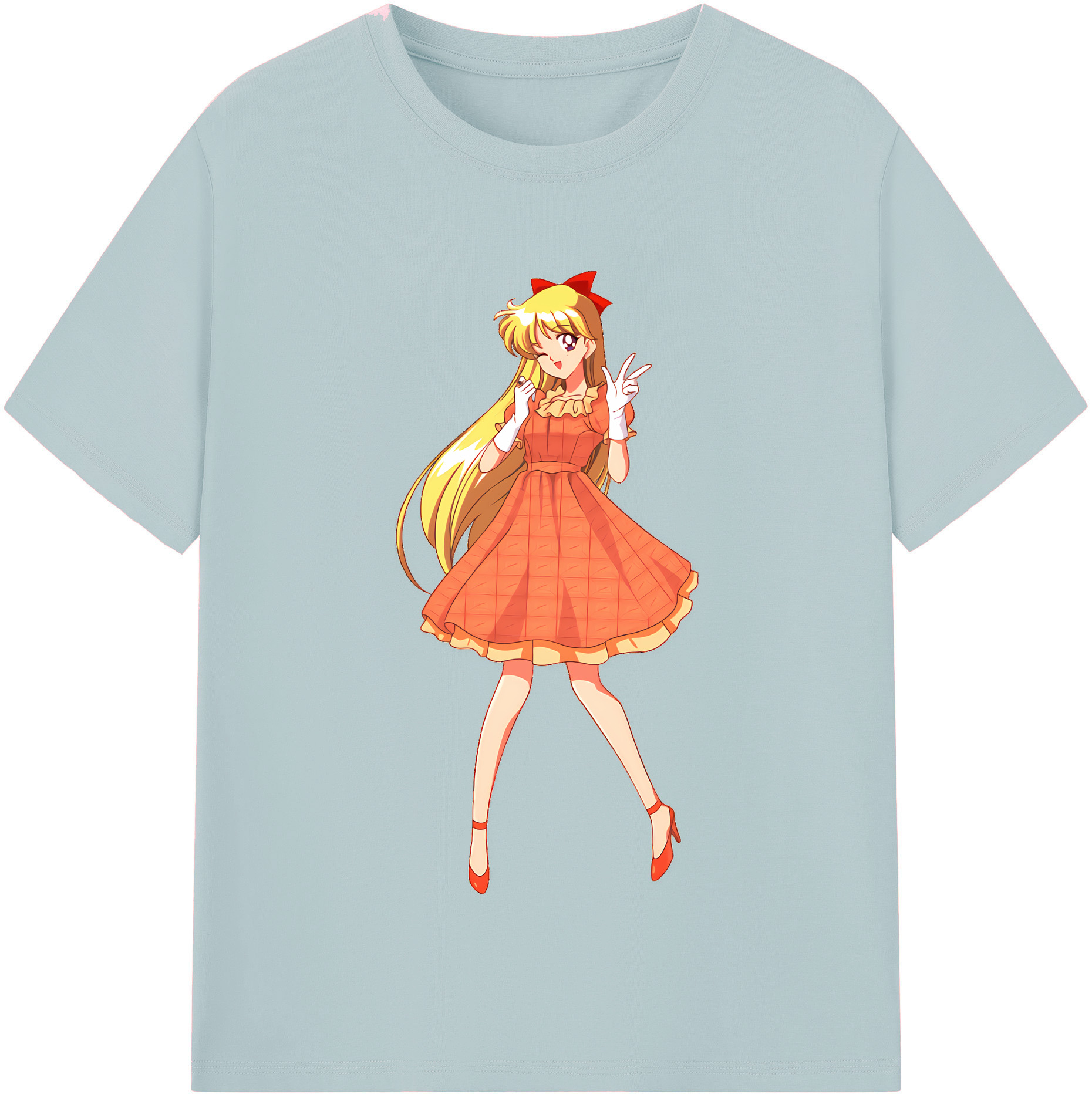 （画像用） 美少女戦士セーラームーン 愛野 美奈子 あいの みなこ Sailor Moon Aino Minako 綿100％半袖Tシャツ（フロントプリント）